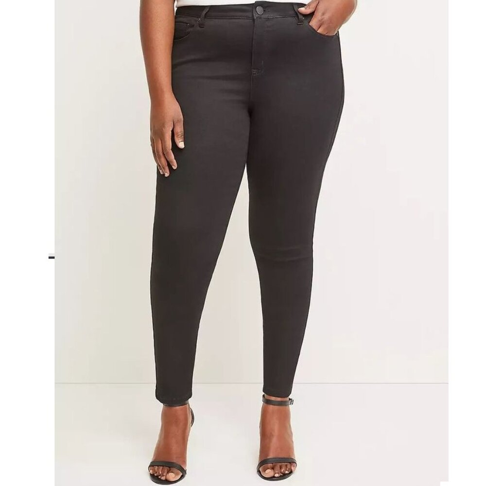 Plus size 24 Lane Bryant Venezia stretchy waist black stretchy skinny jeans new